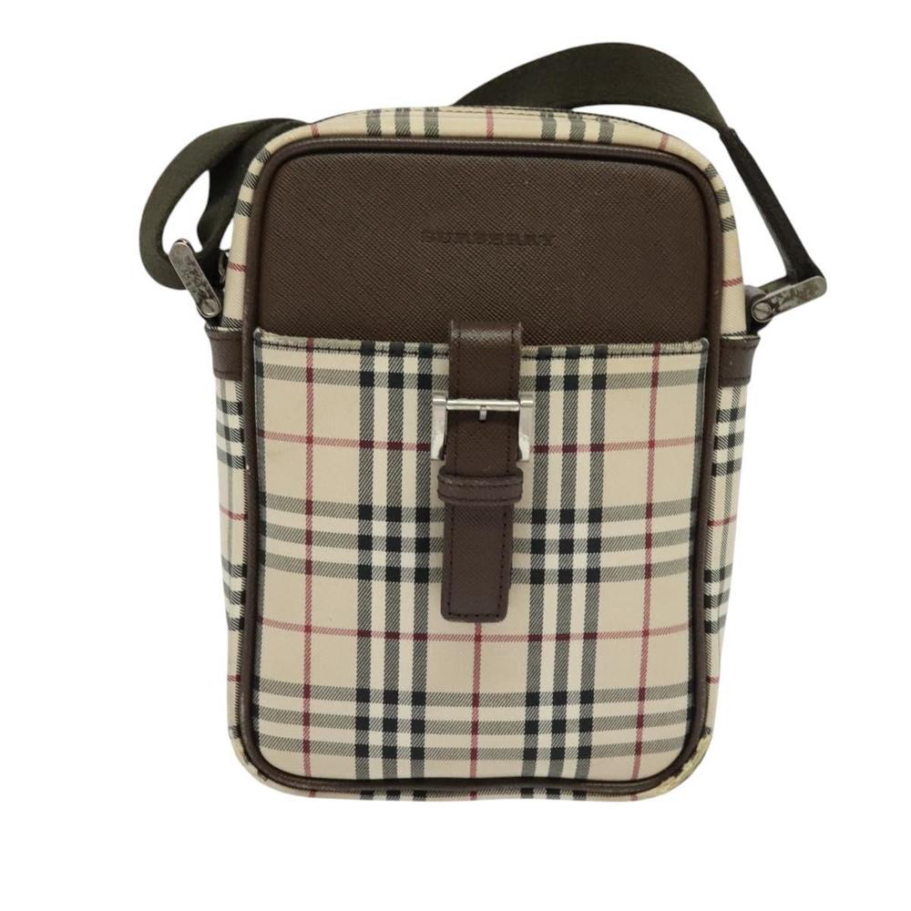BURBERRY Nova Check Shoulder Bag Canvas Beige Silver Auth ep9111 - Picture 13 of 16